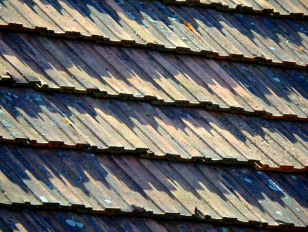 old red tiled roof coverings, background