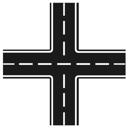 road junction, Illustration crossroads, highway intersection,のイラスト素材