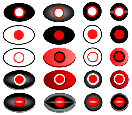 record button,  record icon -button , record, vector icon setのイラスト素材