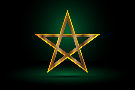 gold pentagram , yellow pentagramのイラスト素材