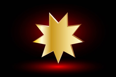 Baha'i symbol  on red background , Bahai symbol,のイラスト素材