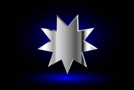 Baha'i symbol  on blue background , Bahai symbol,のイラスト素材