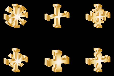 cross set, Set of crosses, Vector Crosses icon set ,のイラスト素材