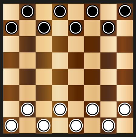 Chessboard and checkers,chessboardのイラスト素材