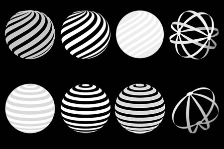 Set logo balls, set logo globe, Abstract vector logo ball,Logo for Business,のイラスト素材