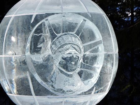 ice statue of Liberty, Sculptures made of ice - High Tatras - Slovakia 2017,のeditorial素材