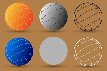 Volleyball ball vector illustration - setのイラスト素材