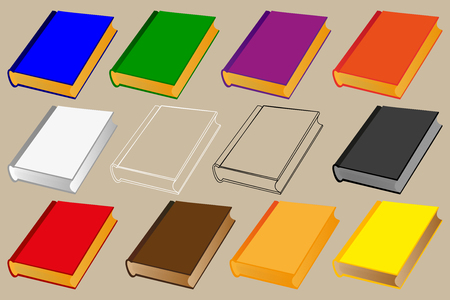 book vector illustration - set, books of different colors,のイラスト素材