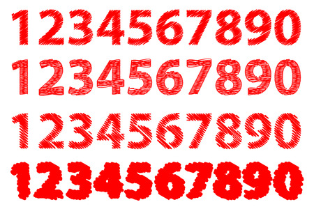 Numbers 0-1-2-3-4-5-6-7-8-9,  Sketch Numbers  Zero 0 One 1 Two 2 Three 3 Four 4 Five 5 Six 6 Seven 7 eight 8 nine 9,のイラスト素材