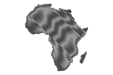 Map of Africa vector illustration, scribble sketch of Africaのイラスト素材