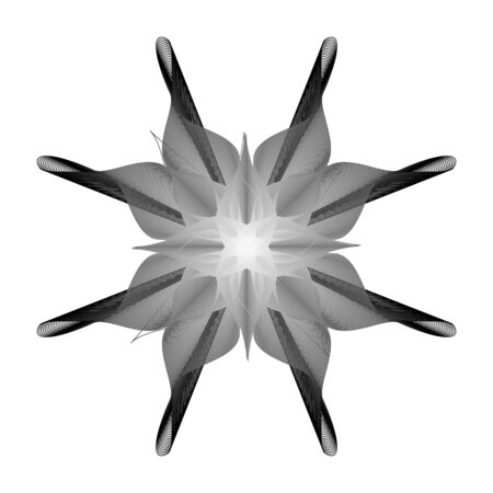 Black and white flower on a white backgroundのイラスト素材