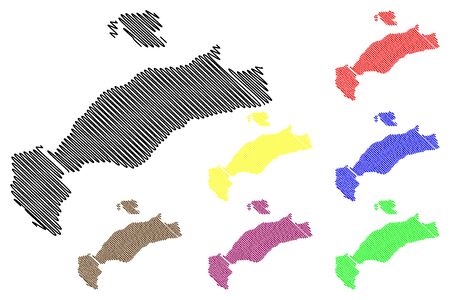 Greek Island of Kos map vector illustration, scribble sketch  Kos islandのイラスト素材