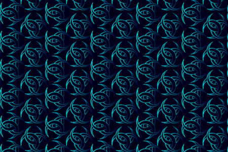 Triple Horn of Odin - vector pattern , Three crescent pattern, 
Wiccan symbols patternのイラスト素材