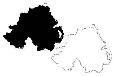 Northern ireland map vector illustration, scribble sketch Northern irelandのイラスト素材