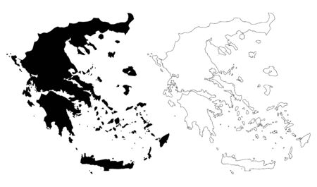 Greece map vector illustration, scribble sketch Greece mapのイラスト素材