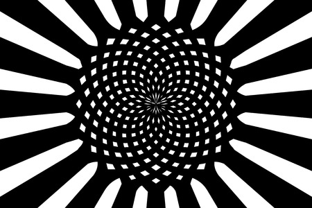 Striped abstract circle - pattern vector - black and whiteのイラスト素材