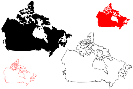 Canada map vector illustration, scribble sketch Canada のイラスト素材