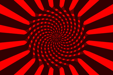 Striped abstract circle - pattern vector - black and redのイラスト素材