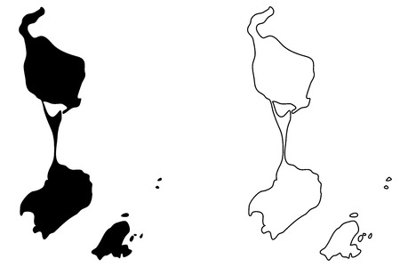 Saint Pierre and Miquelon island map illustration.のイラスト素材