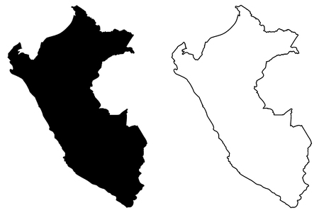 Peru map vector illustration, scribble sketch Peruのイラスト素材