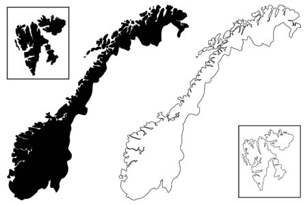 Norway mapのイラスト素材