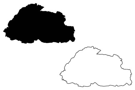 Bhutan map illustration.のイラスト素材