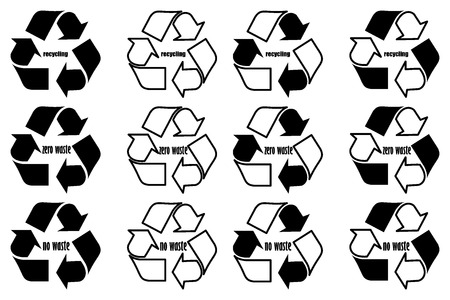 Recycling - no waste - zero waste icon.のイラスト素材