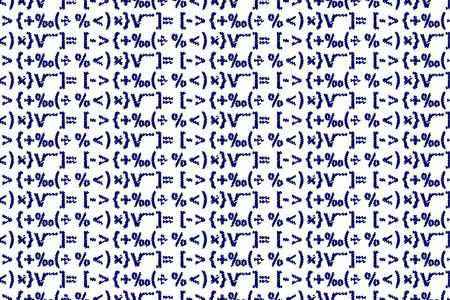 Seamless pattern of blue and white mathematical symbols.のイラスト素材