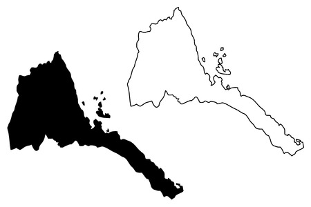 Eritrea map vector illustration, scribble sketch State of Eritreaのイラスト素材