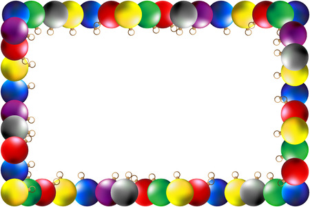 Frame - colorful Christmas balls, Vector Christmas frame with christmas balls, のイラスト素材