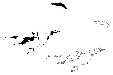 British Virgin Islands map vector illustration, scribble sketch British Virgin Islandsのイラスト素材