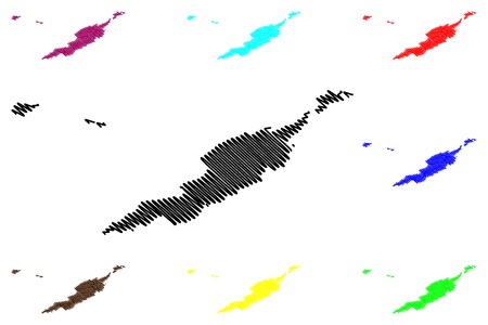 Anguilla map vector illustration, scribble sketch Anguilla Islandsのイラスト素材