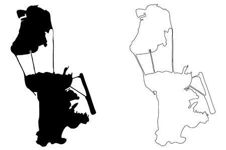 Macau map vector illustration, scribble sketch Macauのイラスト素材