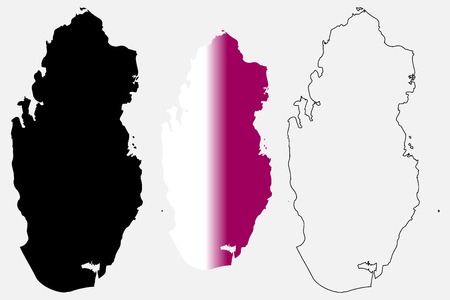 Qatar map vector illustration, scribble sketch State of Qatarのイラスト素材