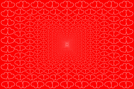 Two hearts - vector pattern - white pattern on a red backgroundのイラスト素材