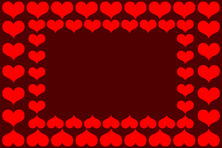 Heart frames - vector pattern - red pattern on a red backgroundのイラスト素材