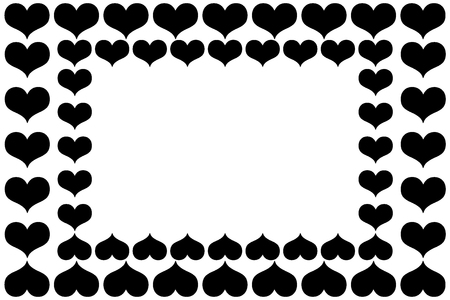 Heart frames - vector pattern - black pattern on a white backgroundのイラスト素材