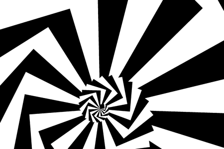 Spiral of rotating squares, Spiral from squares - black and white patternのイラスト素材