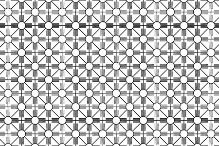Abstract sun symbol - vector pattern - black and whiteのイラスト素材