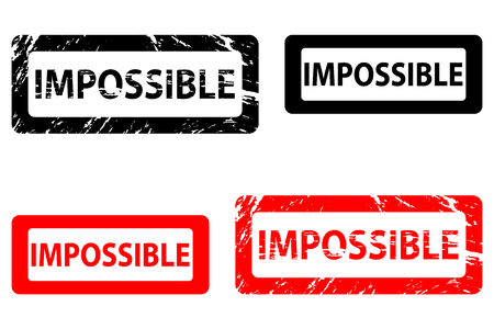 A Impossible - rubber stamp - vector - black and redのイラスト素材