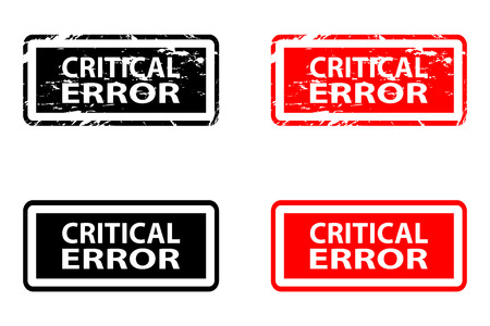 Critical error rubber stamp vector black and red.のイラスト素材