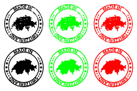 Made in Switzerland  rubber stamp vector illustration.のイラスト素材