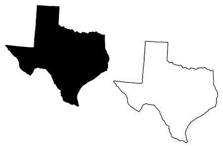 Texas map vector illustration, scribble sketch Texas mapのイラスト素材