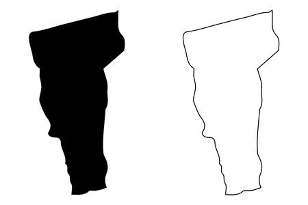 Vermont map vector illustration, scribble sketch Vermont mapのイラスト素材
