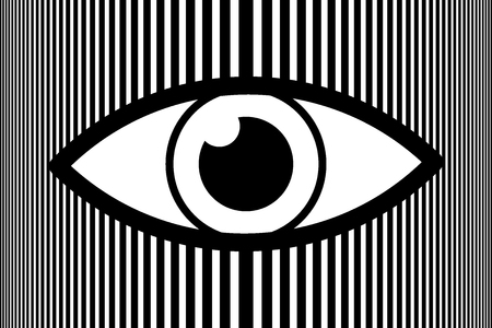 Eye abstract background - black and white vector patternのイラスト素材