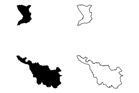 Bremen (Federal Republic of Germany, State of Germany) map vector illustration, scribble sketch Free Hanseatic City of Bremen mapのイラスト素材