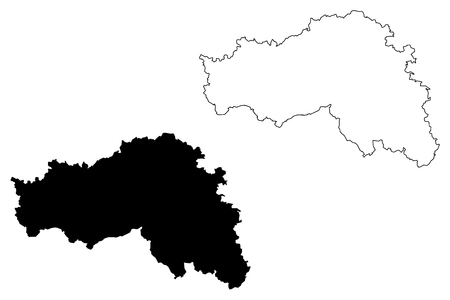 Belgorod Oblast (Russia, Subjects of the Russian Federation, Oblasts of Russia) map vector illustration, scribble sketch Belgorod Oblast mapのイラスト素材