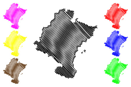 Navarre (Kingdom of Spain, Autonomous community) map vector illustration, scribble sketch Chartered Community of Navarre mapのイラスト素材