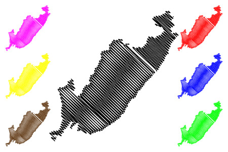 Primorsky Krai (Russia, Subjects of the Russian Federation, Krais of Russia) map vector illustration, scribble sketch Maritime Territory (Primorye) mapのイラスト素材