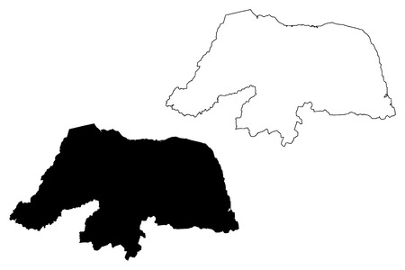 Rio Grande do Norte (Region of Brazil, Federated state, Federative Republic of Brazil) map vector illustration, scribble sketch Rio Grande do Norte) mapのイラスト素材